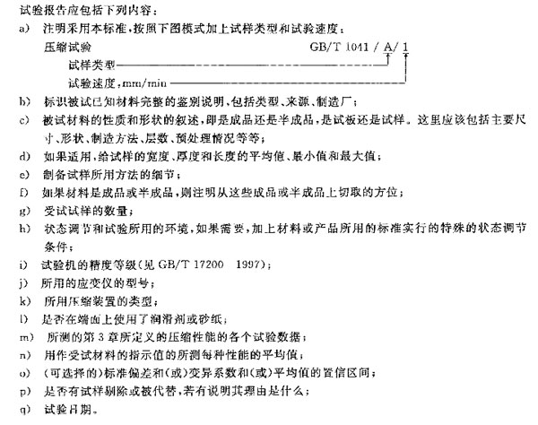 試驗報告應包含內(nèi)容